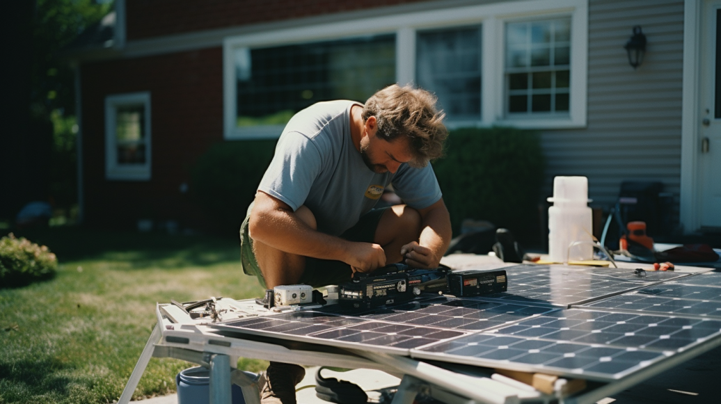 Chantier kit solaire pose par soi même